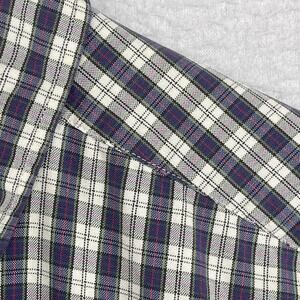 HATHAWAY SPORT Shirt Men XL Pinpoint Oxford Plaid Button Down Cotton Blue HK Vtg